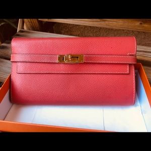Preloved Hermes Kelly Wallet Candy Rose Jaipur